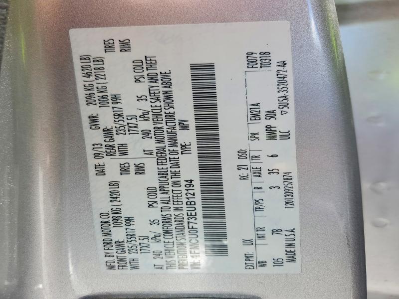 Auction sale of the 2014 Ford Escape, vin: 1FMCU0F73EUB12194, lot number: 57607546