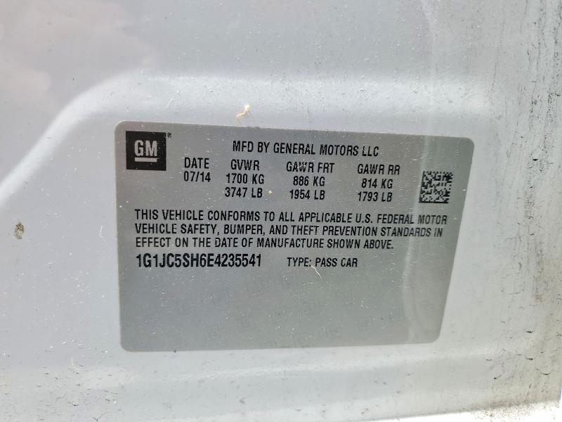 Продажа на аукционе авто 2014 Chevrolet Sonic, vin: 1G1JC5SH6E4235541, номер лота: 57344296