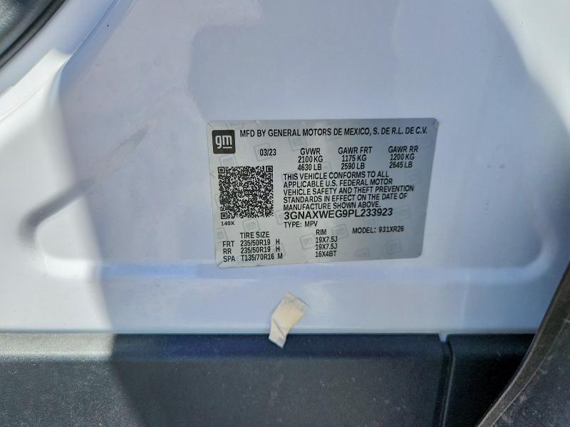 Продажа на аукционе авто 2023 Chevrolet Equinox, vin: 3GNAXWEG9PL233923, номер лота: 55599006