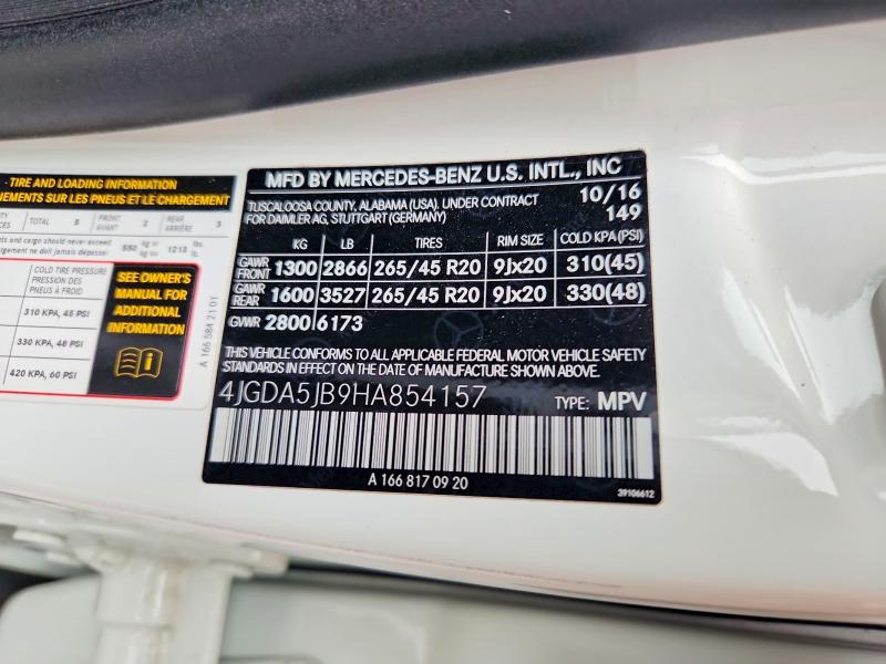 Продажа на аукционе авто 2017 Mercedes-benz Gle, vin: 4JGDA5JB9HA854157, номер лота: 58781516
