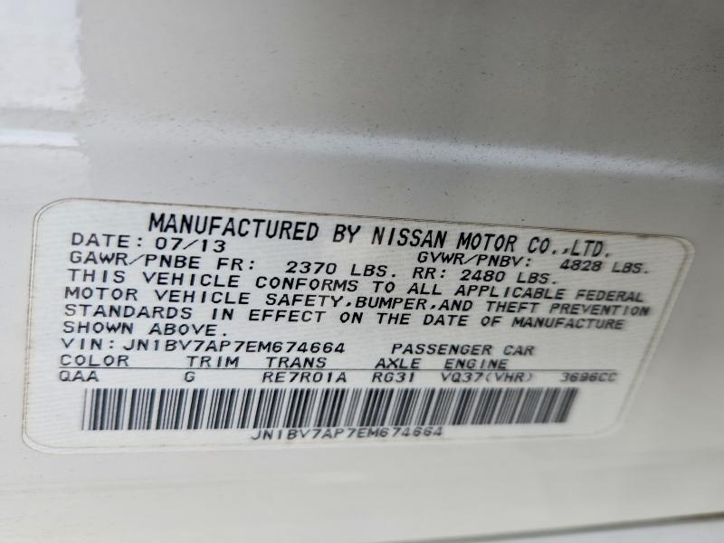 Продажа на аукционе авто 2014 Infiniti Q50, vin: JN1BV7AP7EM674664, номер лота: 55814276