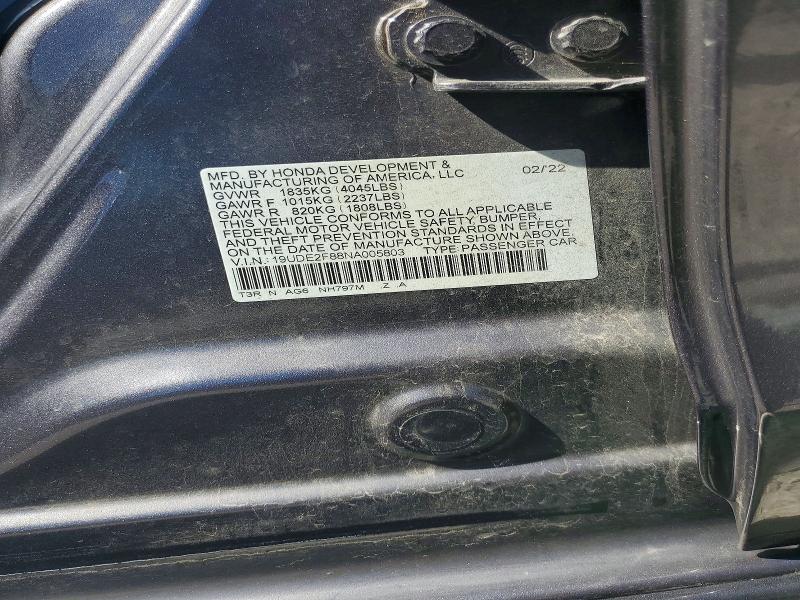 2022 Acura Ilx მანქანა იყიდება აუქციონზე, vin: 19UDE2F88NA005803, აუქციონის ნომერი: 55473766