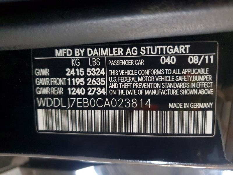Продажа на аукционе авто 2012 Mercedes-benz Cls, vin: WDDLJ7EB0CA023814, номер лота: 55945866