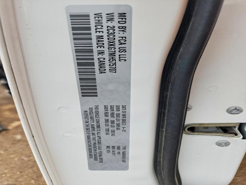 Aukcja sprzedaży 2021 Dodge Charger, vin: 2C3CDXKG7MH575707, numer aukcji: 53511076