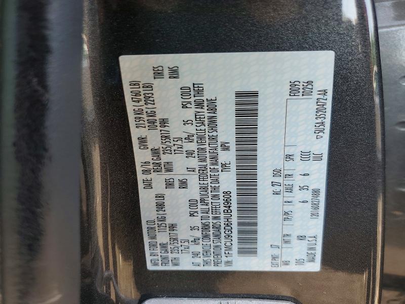 Aukcja sprzedaży 2017 Ford Escape, vin: 1FMCU9GD6HUB49608, numer aukcji: 56893166