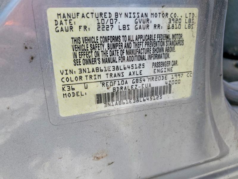 Продаж на аукціоні авто 2008 Nissan Sentra, vin: 3N1AB61E38L645125, номер лоту: 58443026