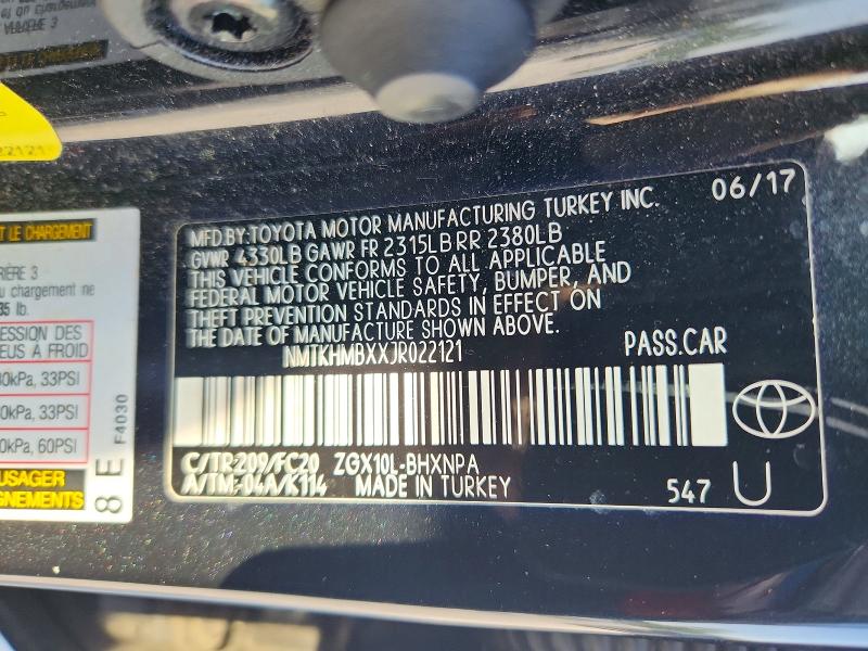 58814586 :رقم المزاد ، NMTKHMBXXJR022121 vin ، 2018 Toyota C-hr مزاد بيع