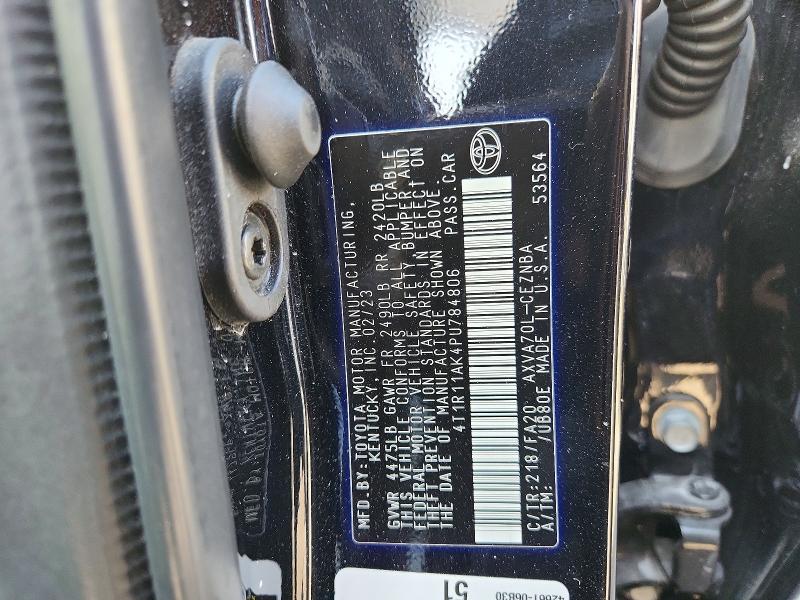 Продажа на аукционе авто 2023 Toyota Camry, vin: 4T1R11AK4PU784806, номер лота: 56796446