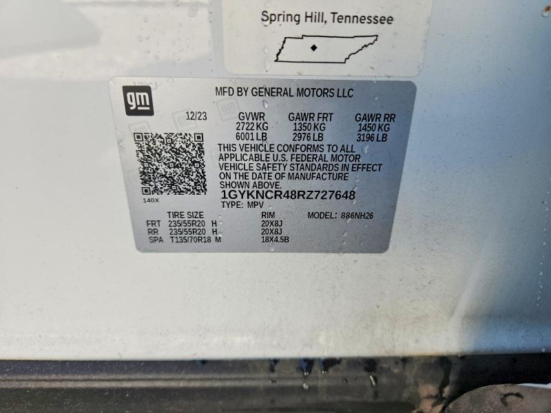Aukcja sprzedaży 2024 Cadillac Xt5, vin: 1GYKNCR48RZ727648, numer aukcji: 57257476