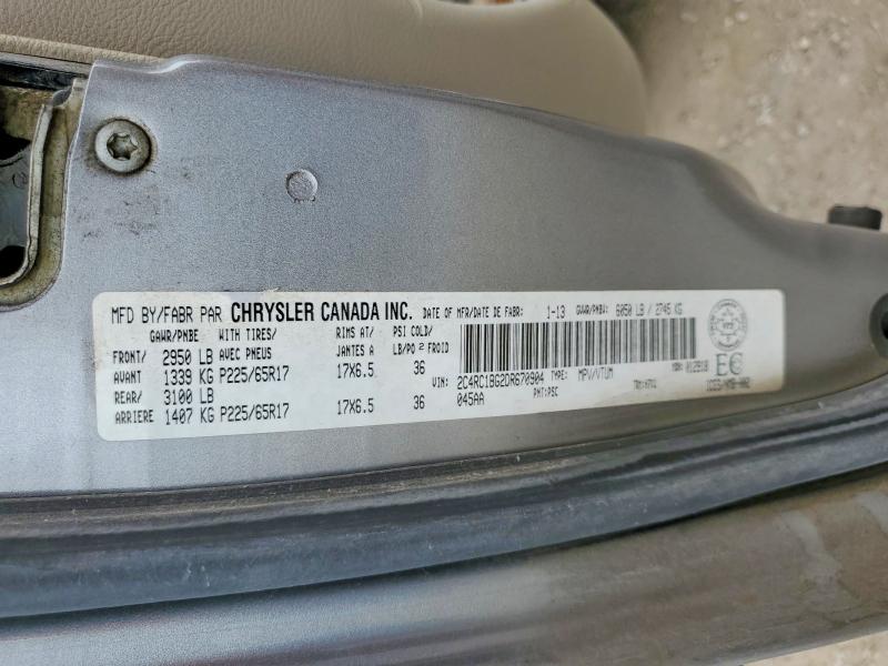 2013 Chrysler Town & Country მანქანა იყიდება აუქციონზე, vin: 2C4RC1BG2DR670904, აუქციონის ნომერი: 59193076
