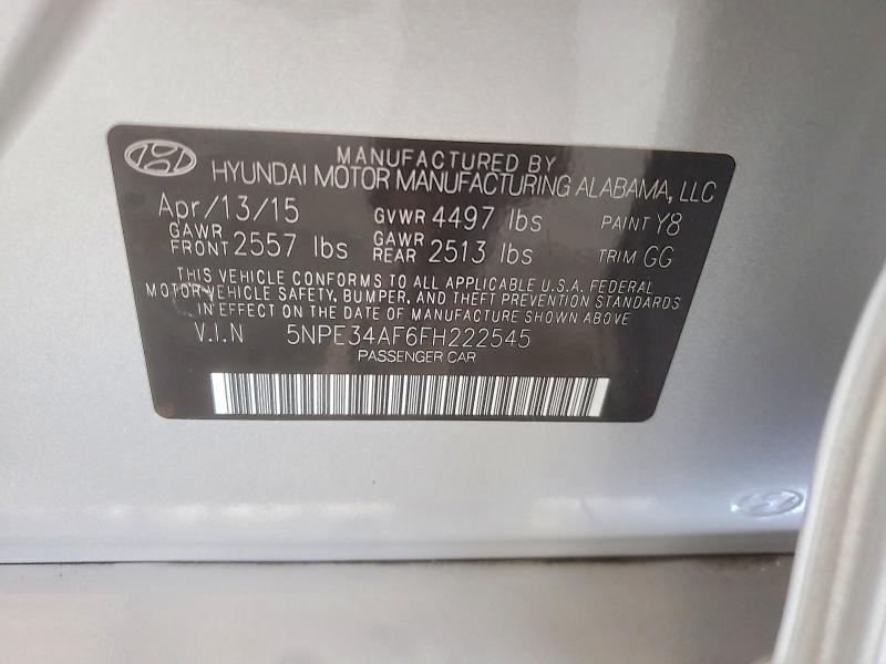 Aukcja sprzedaży 2015 Hyundai Sonata, vin: 5NPE34AF6FH222545, numer aukcji: 58138076