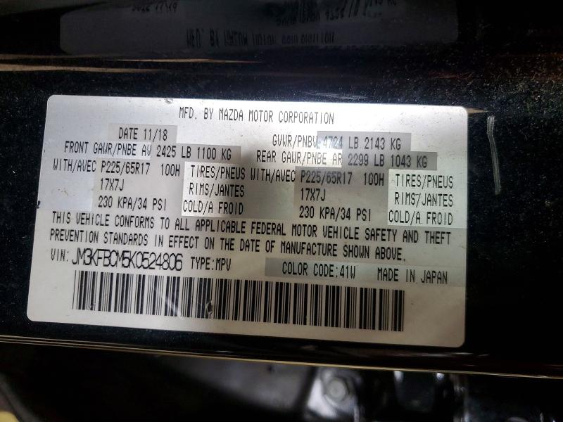 Aukcja sprzedaży 2019 Mazda Cx-5, vin: JM3KFBCM5K0524806, numer aukcji: 55381916