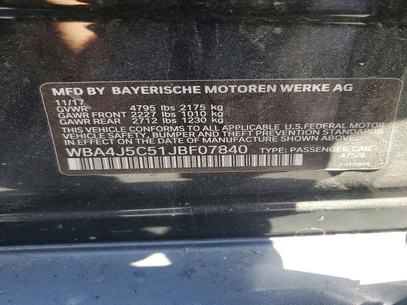 2018 Bmw 440i მანქანა იყიდება აუქციონზე, vin: WBA4J5C51JBF07840, აუქციონის ნომერი: 56186076
