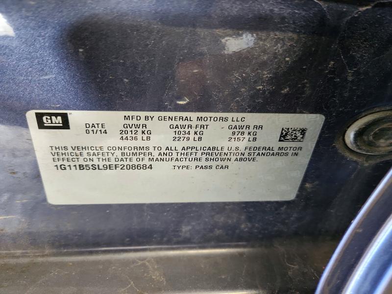 Aukcja sprzedaży 2014 Chevrolet Malibu, vin: 1G11B5SL9EF208684, numer aukcji: 58497366