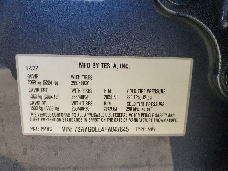 Aukcja sprzedaży 2023 Tesla Model Y, vin: 7SAYGDEE4PA047845, numer aukcji: 59393206