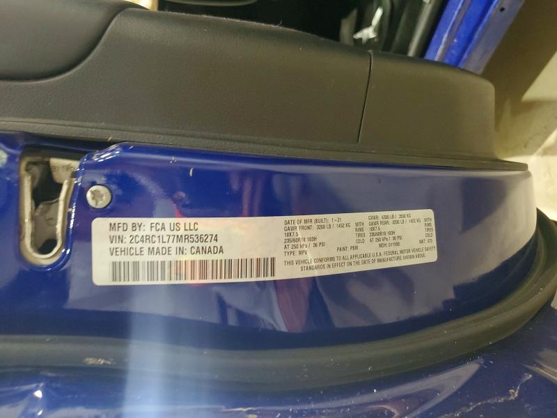 2021 Chrysler Pacifica მანქანა იყიდება აუქციონზე, vin: 2C4RC1L77MR536274, აუქციონის ნომერი: 58157986