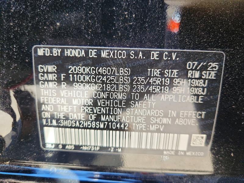 2025 Acura Adx მანქანა იყიდება აუქციონზე, vin: 3HDSA2H58SM710442, აუქციონის ნომერი: 55921816