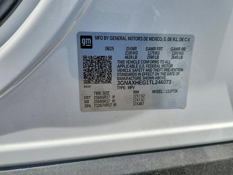 55594586 :رقم المزاد ، 3GNAXHEG1TL246073 vin ، 2026 Chevrolet Equinox مزاد بيع