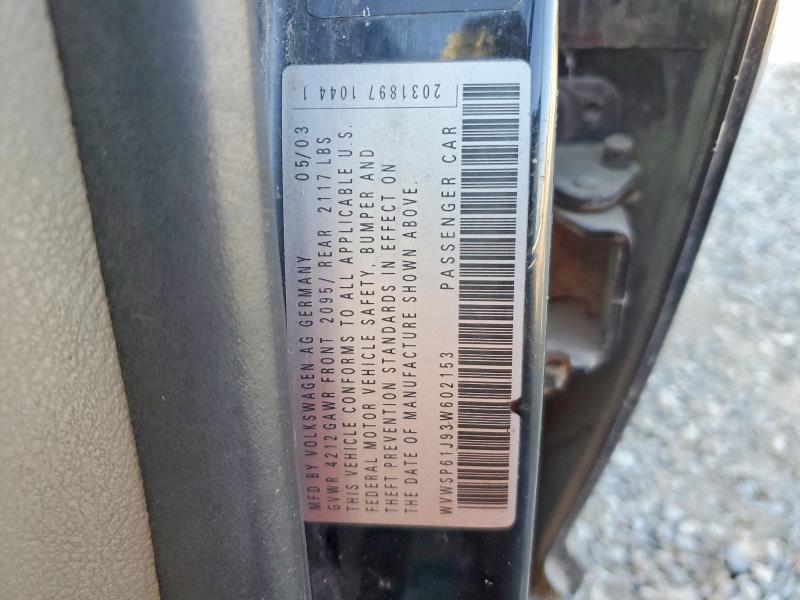 Продажа на аукционе авто 2003 Volkswagen Jetta, vin: WVWSP61J93W602153, номер лота: 57216296