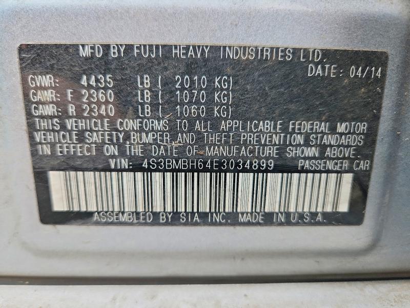 Продажа на аукционе авто 2014 Subaru Legacy, vin: 4S3BMBH64E3034899, номер лота: 58821986