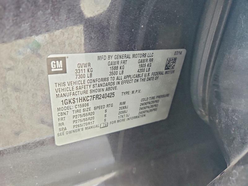 Aukcja sprzedaży 2015 Gmc Yukon Xl, vin: 1GKS1HKC7FR240425, numer aukcji: 56867136