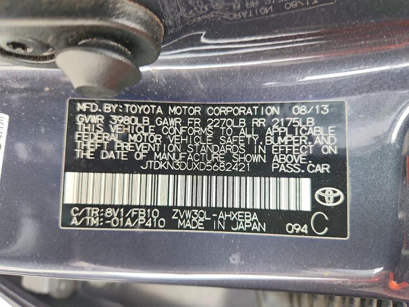 Продаж на аукціоні авто 2013 Toyota Prius, vin: JTDKN3DUXD5682421, номер лоту: 58130716