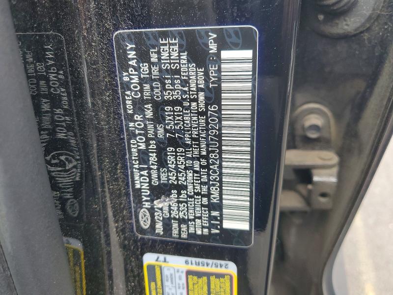 Продаж на аукціоні авто 2018 Hyundai Tucson, vin: KM8J3CA28JU792076, номер лоту: 59360246