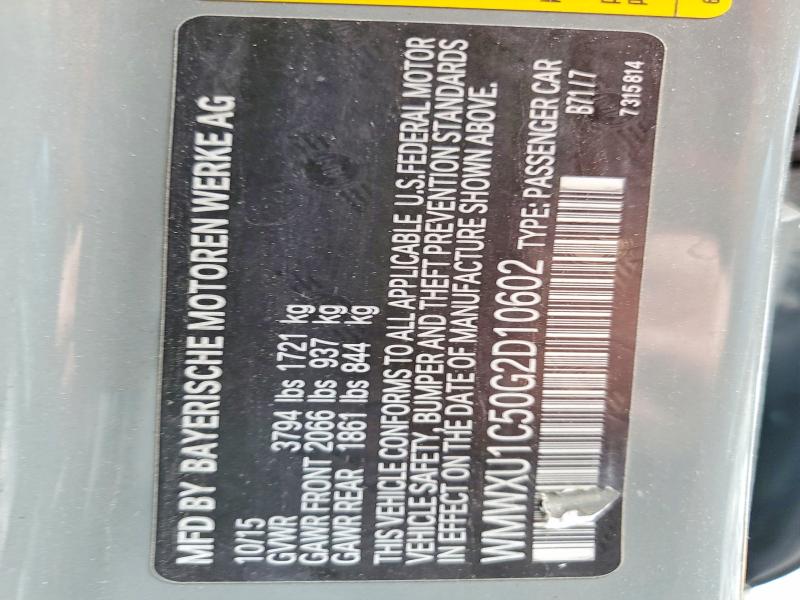 56840156 :رقم المزاد ، WMWXU1C50G2D10602 vin ، 2016 Mini Cooper مزاد بيع