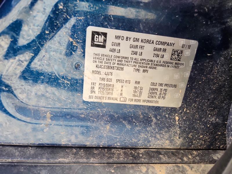 57266086 :رقم المزاد ، KL4CJESB0KB730286 vin ، 2019 Buick Encore مزاد بيع