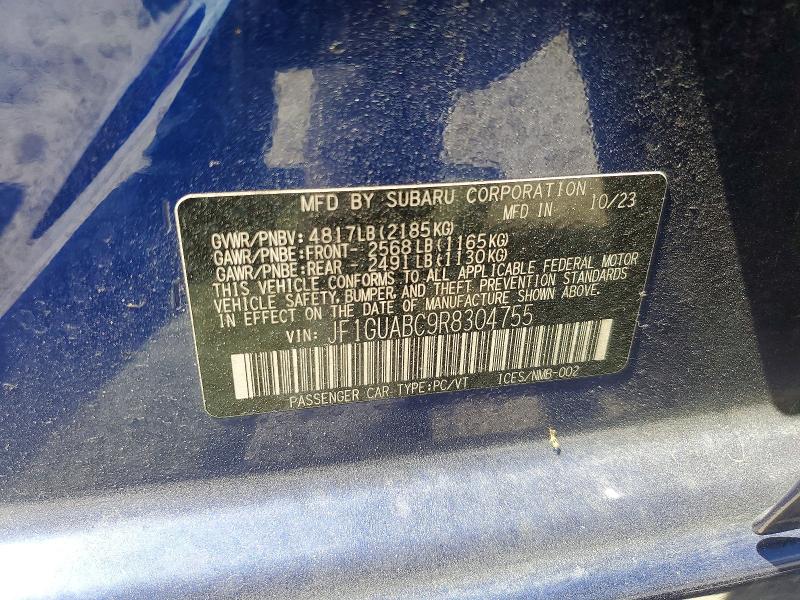 56156266 :رقم المزاد ، JF1GUABC9R8304755 vin ، 2024 Subaru Impreza مزاد بيع
