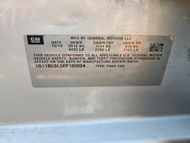 Продажа на аукционе авто 2014 Chevrolet Malibu, vin: 1G11B5SL5EF183024, номер лота: 56779166