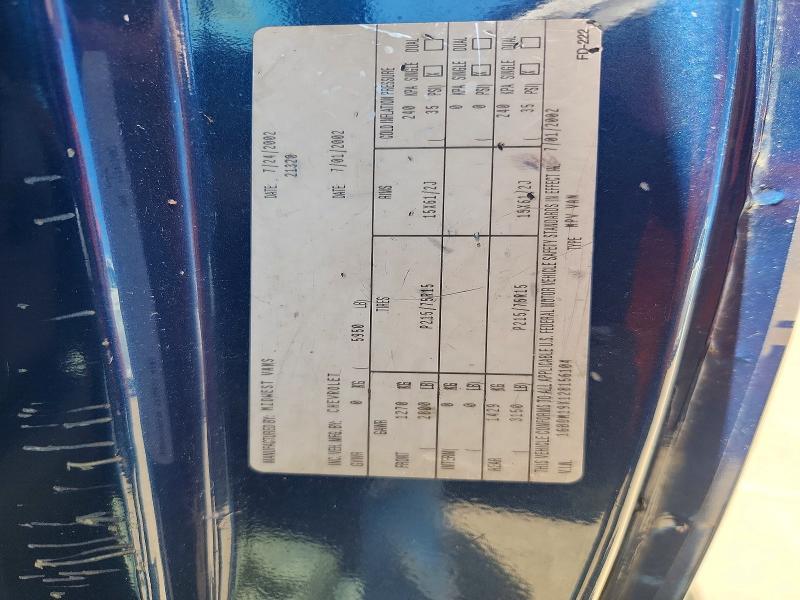 Продаж на аукціоні авто 2002 Chevrolet Astro, vin: 1GBDM19X12B156104, номер лоту: 55916876