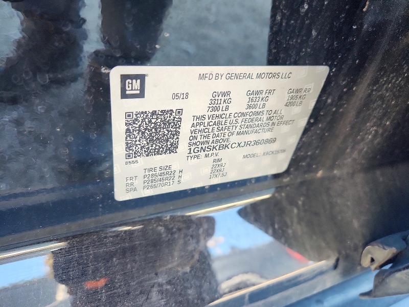 Продаж на аукціоні авто 2018 Chevrolet Tahoe, vin: 1GNSKBKCXJR360869, номер лоту: 57805296