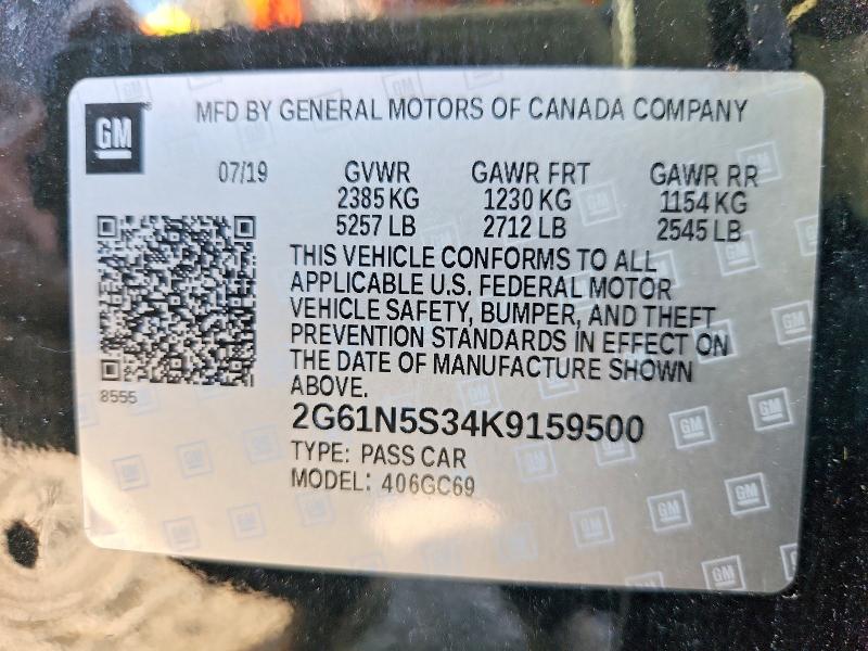 Aukcja sprzedaży 2019 Cadillac Xts, vin: 2G61N5S34K9159500, numer aukcji: 55775276
