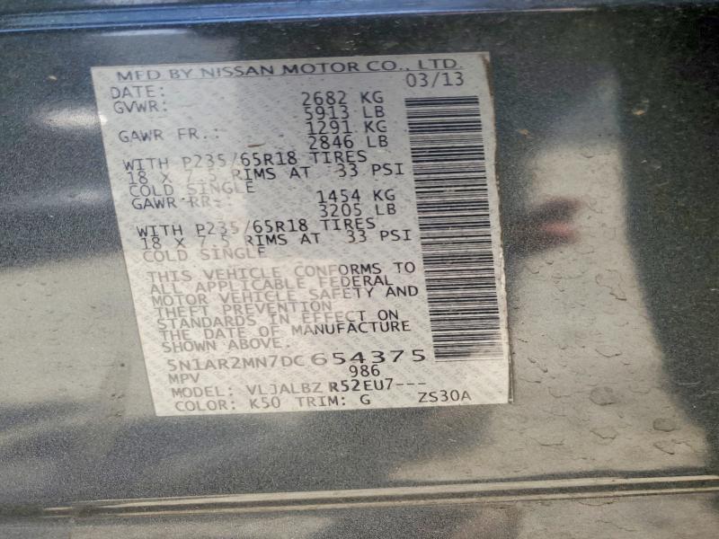 Продаж на аукціоні авто 2013 Nissan Pathfinder, vin: 5N1AR2MN7DC654375, номер лоту: 55180336