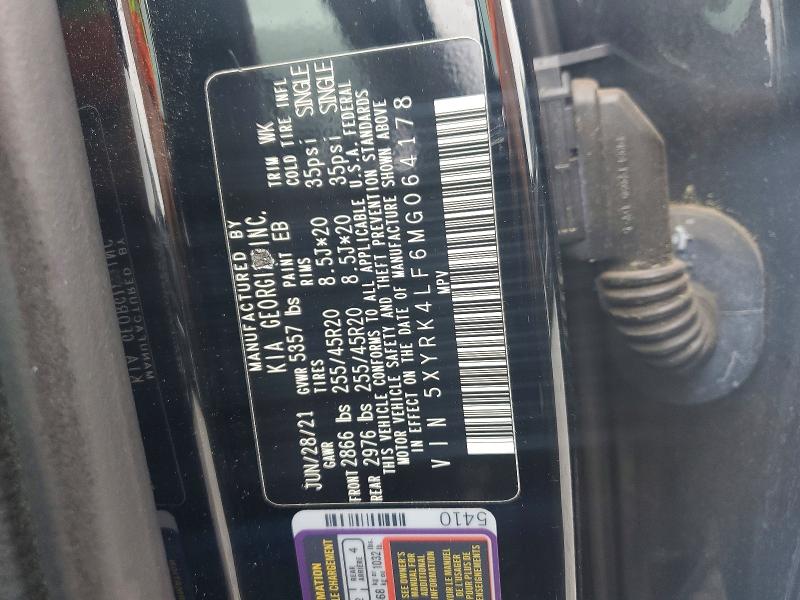 57253236 :رقم المزاد ، 5XYRK4LF6MG064178 vin ، 2021 Kia Sorento مزاد بيع