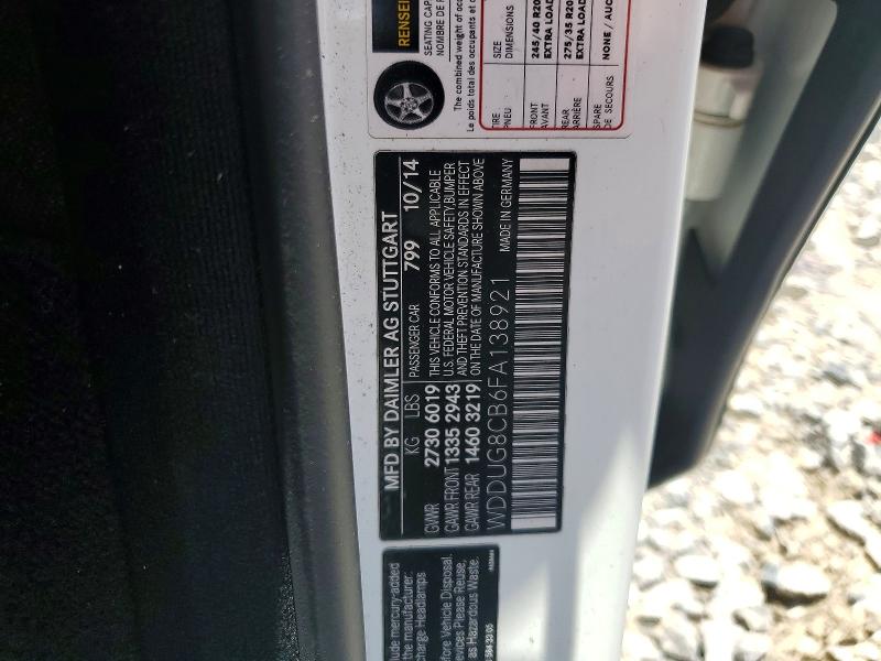 Auction sale of the 2015 Mercedes-benz S, vin: WDDUG8CB6FA138921, lot number: 55725336