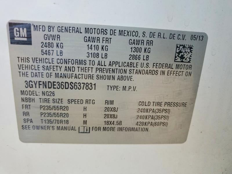 Продажа на аукционе авто 2013 Cadillac Srx, vin: 3GYFNDE36DS637831, номер лота: 55858596