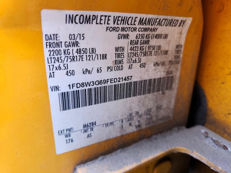58531876 :رقم المزاد ، 1FD8W3G69FED21457 vin ، 2015 Ford F350 مزاد بيع