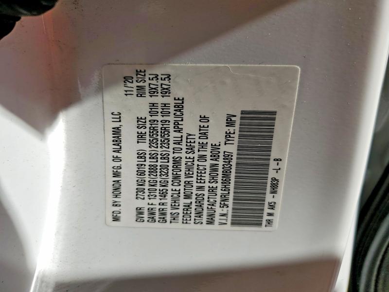 Продаж на аукціоні авто 2021 Honda Odyssey, vin: 5FNRL6H86MB034897, номер лоту: 55750456