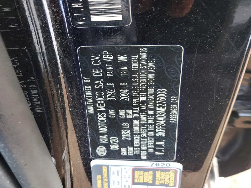 Aukcja sprzedaży 2021 Kia Forte, vin: 3KPF34AD3ME276003, numer aukcji: 56296076