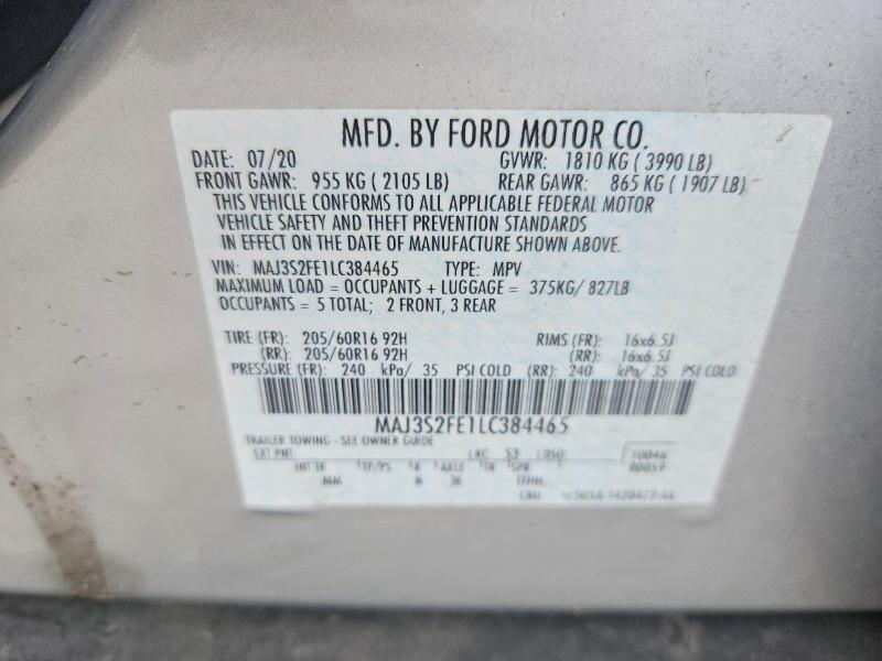 2020 Ford Ecosport მანქანა იყიდება აუქციონზე, vin: MAJ3S2FE1LC384465, აუქციონის ნომერი: 56529376