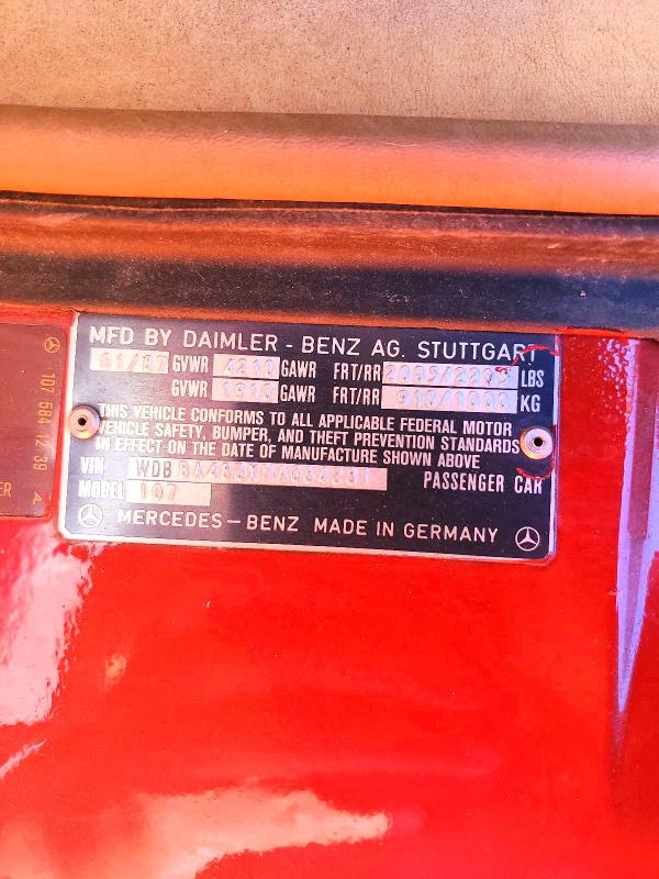 Aukcja sprzedaży 1987 Mercedes-benz 560, vin: WDBBA48DXHA064281, numer aukcji: 57569516