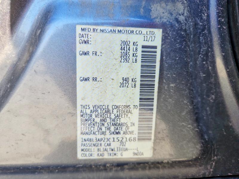 Продажа на аукционе авто 2018 Nissan Altima, vin: 1N4BL3AP2JC152168, номер лота: 55620376