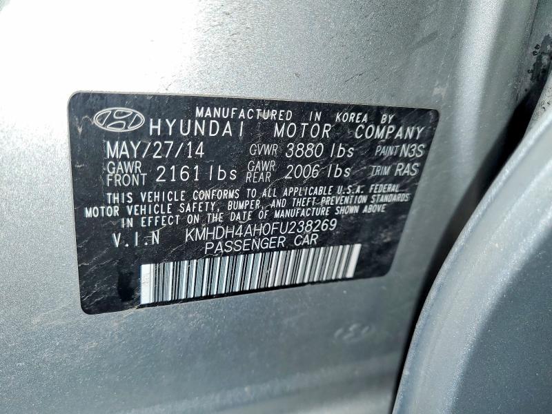 57135826 :رقم المزاد ، KMHDH4AH0FU238269 vin ، 2015 Hyundai Elantra مزاد بيع