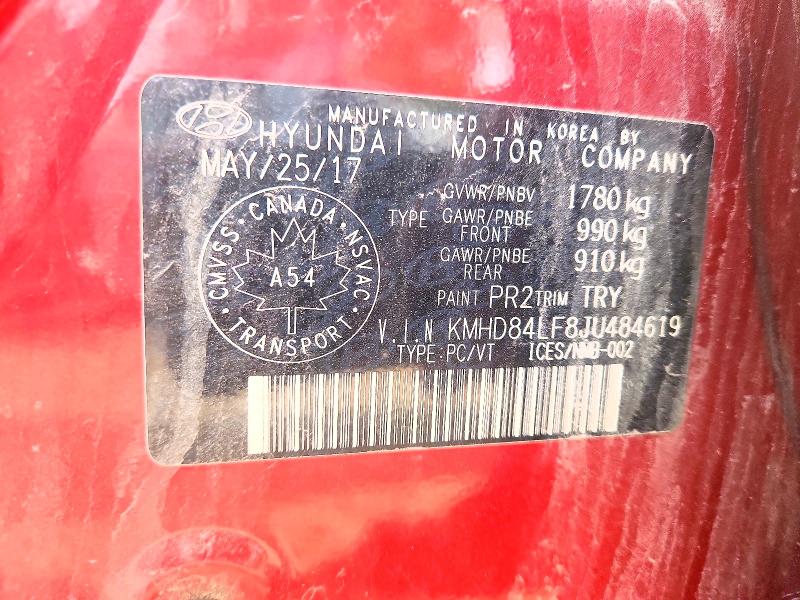 54205516 :رقم المزاد ، KMHD84LF8JU484619 vin ، 2018 Hyundai Elantra مزاد بيع