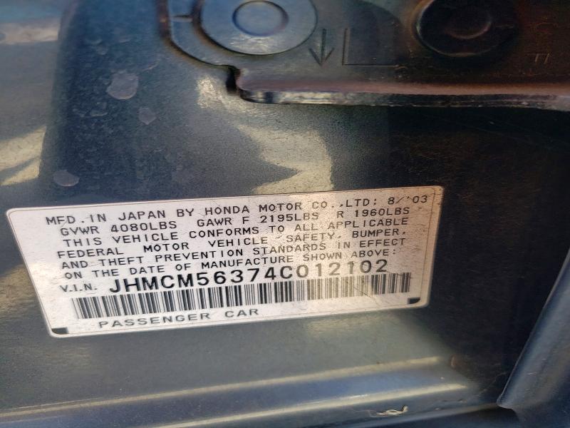 Aukcja sprzedaży 2004 Honda Accord, vin: JHMCM56374C012102, numer aukcji: 56324166
