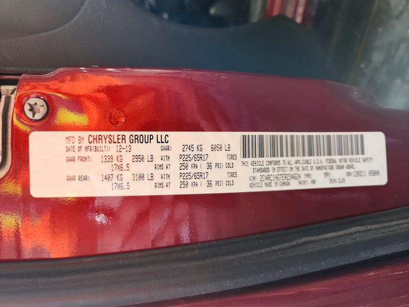 Продажа на аукционе авто 2014 Chrysler Town & Country, vin: 2C4RC1HG7ER234624, номер лота: 55512656