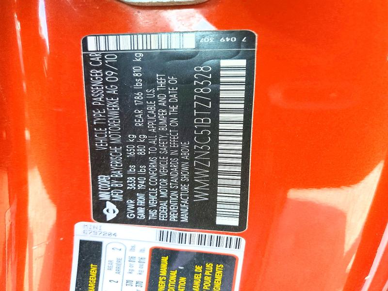 Aukcja sprzedaży 2011 Mini Cooper, vin: WMWZN3C51BTZ78328, numer aukcji: 56383046