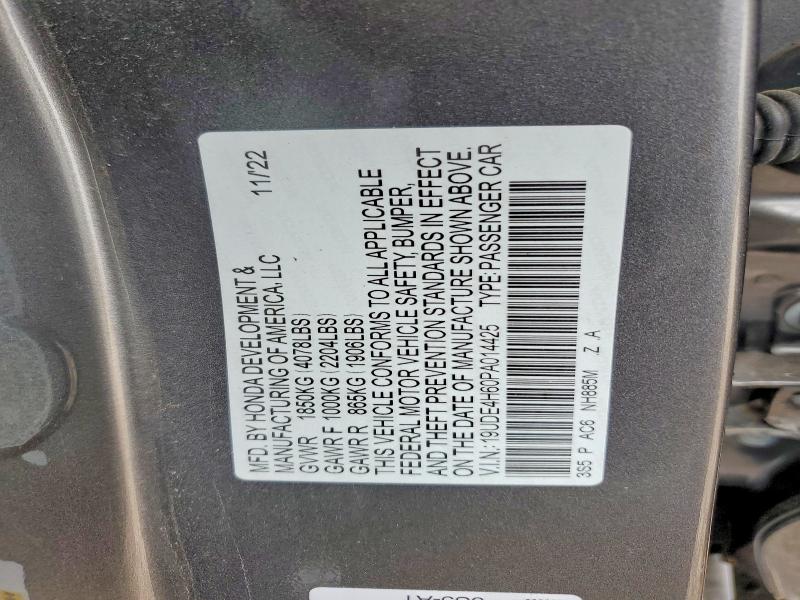 Продаж на аукціоні авто 2023 Acura Integra, vin: 19UDE4H60PA014425, номер лоту: 57250936